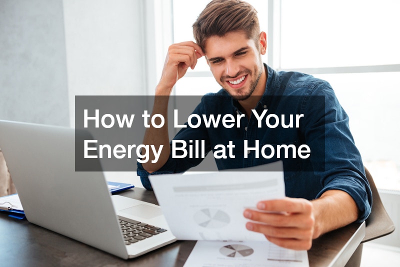 happy man reading an energy bill